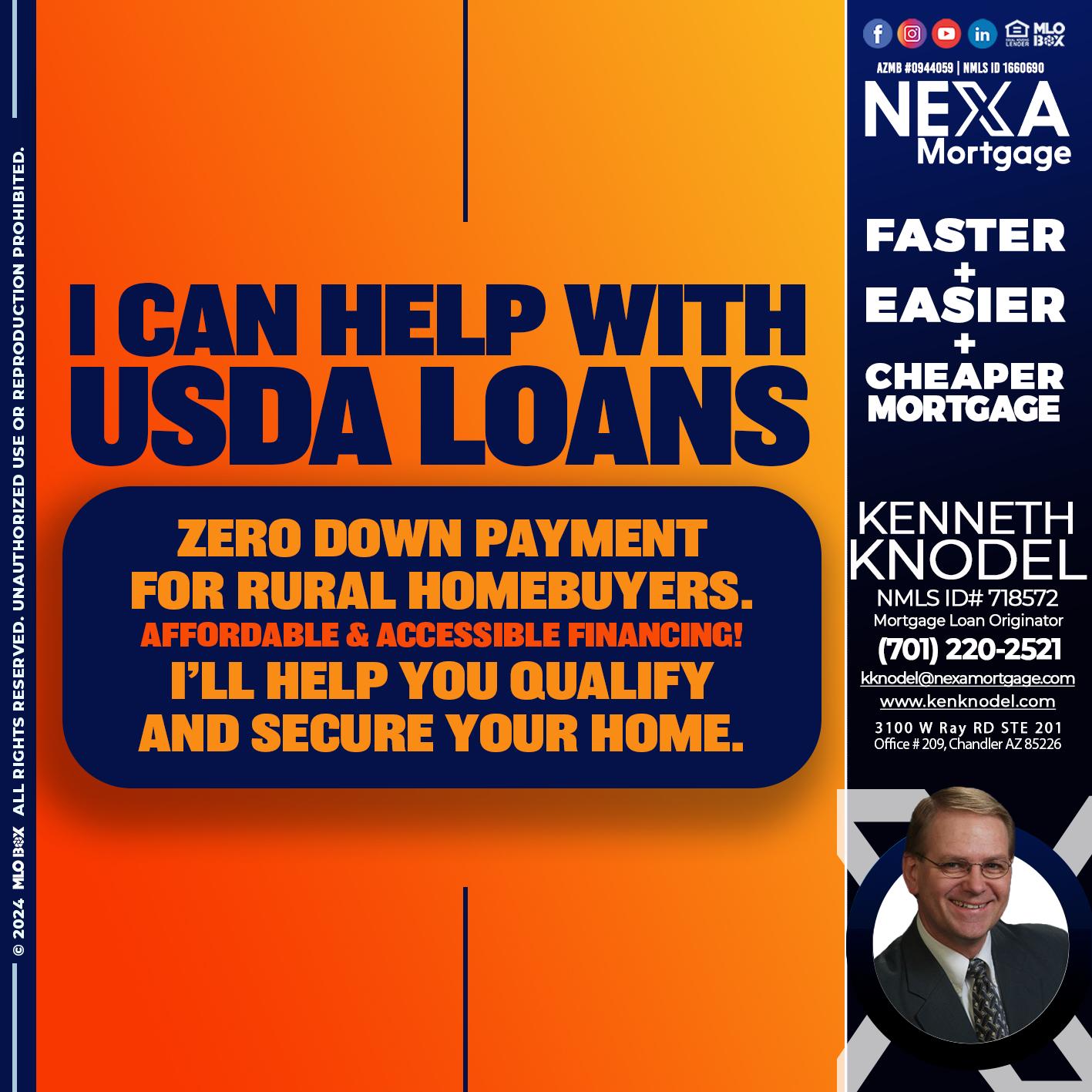 I CAN HELP USDA LOANS - Kenneth Knodel -Mortgage Loan Originator