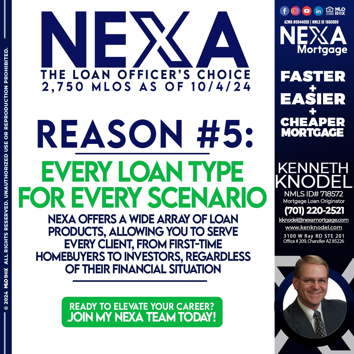 THE LOAN OFFICER´S CHOICE REASON 5 - Kenneth Knodel -Mortgage Loan Originator