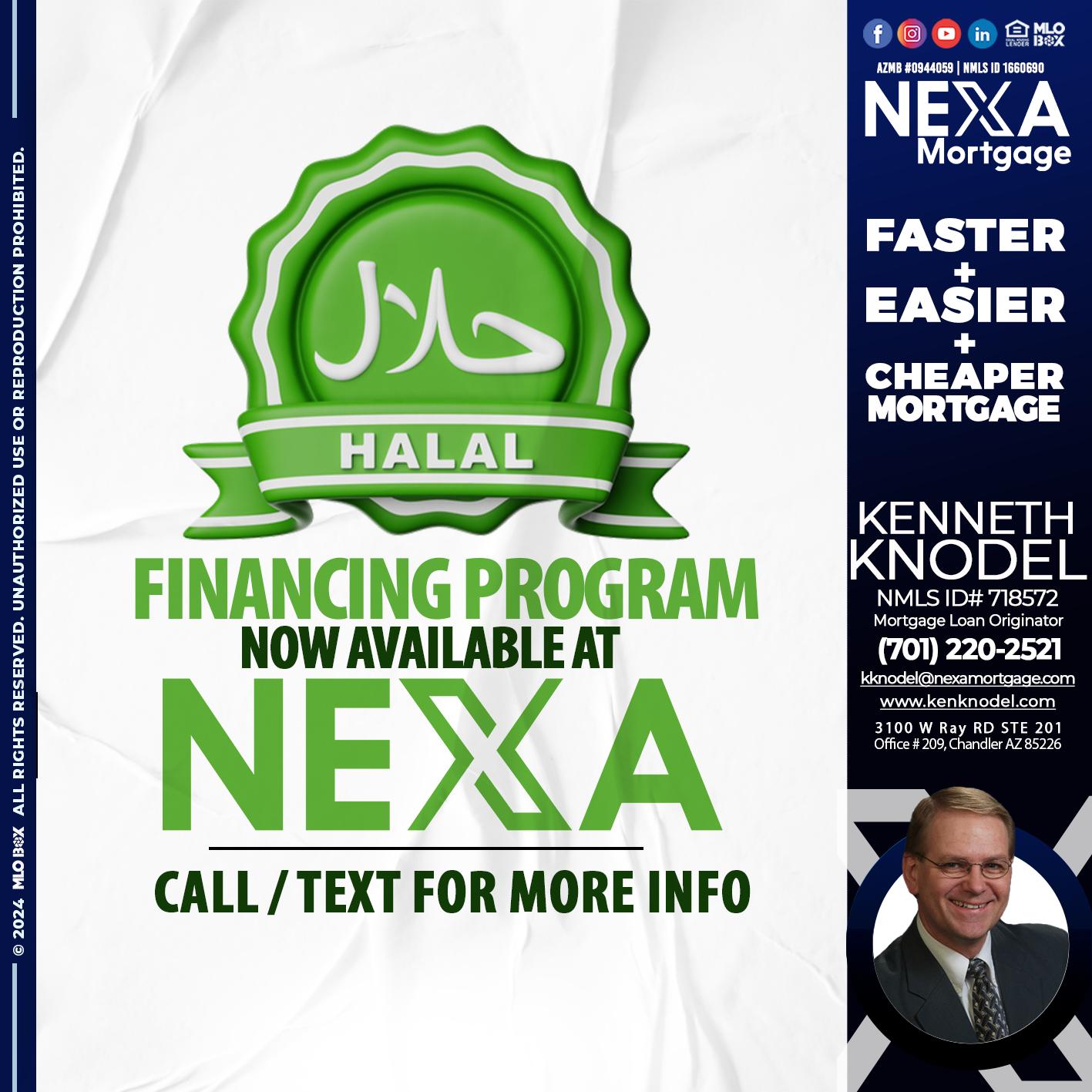 HALAL FINANCING PROGRAM - Kenneth Knodel -Mortgage Loan Originator