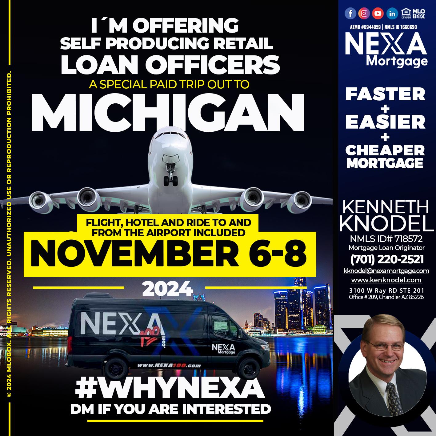 November 6-8 Michigan trip - Kenneth Knodel -Mortgage Loan Originator