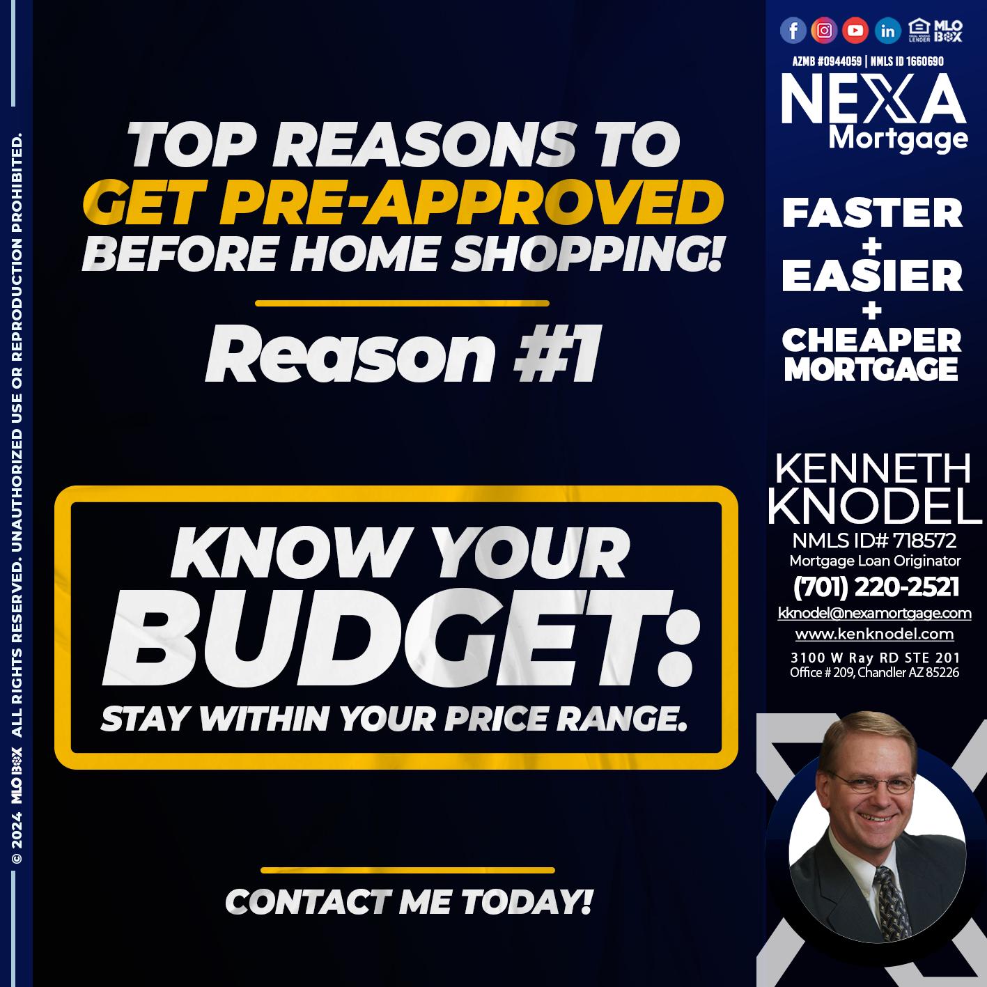 REASON 1 - Kenneth Knodel -Mortgage Loan Originator