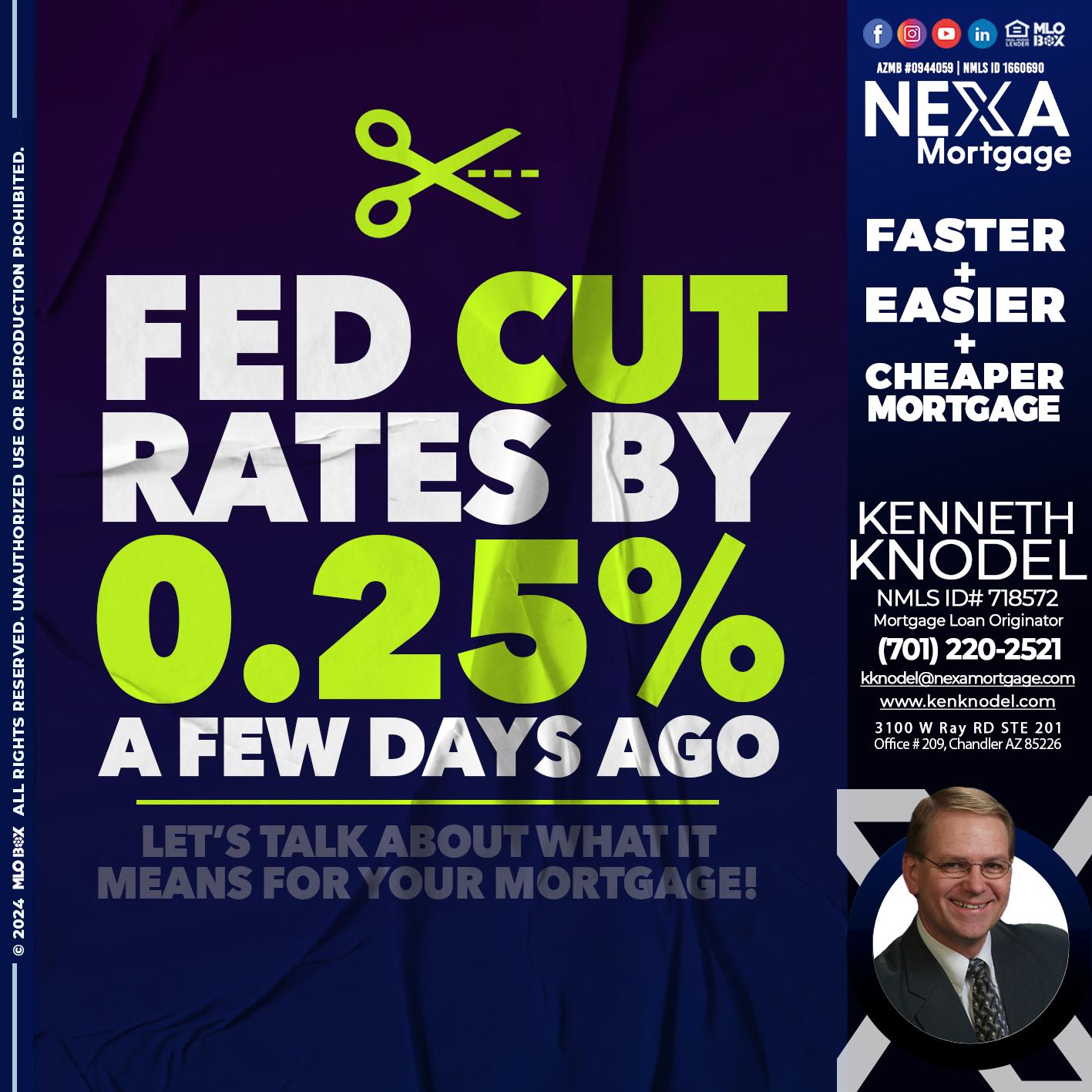 FED CUT 2.5% - Kenneth Knodel -Mortgage Loan Originator
