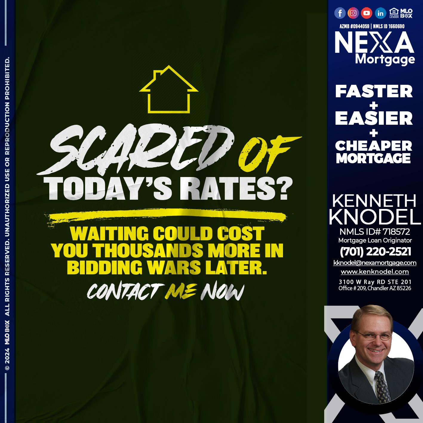 SCARED OF TODAY RATES? - Kenneth Knodel -Mortgage Loan Originator