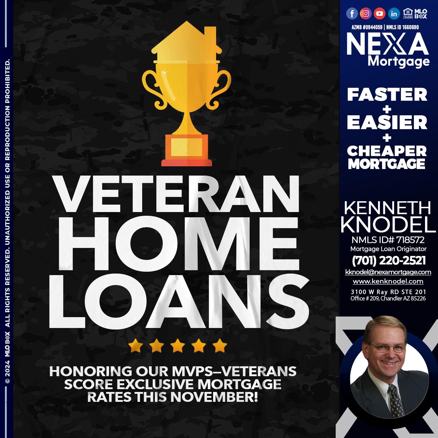 VETERANS HOME LOANS - Kenneth Knodel -Mortgage Loan Originator