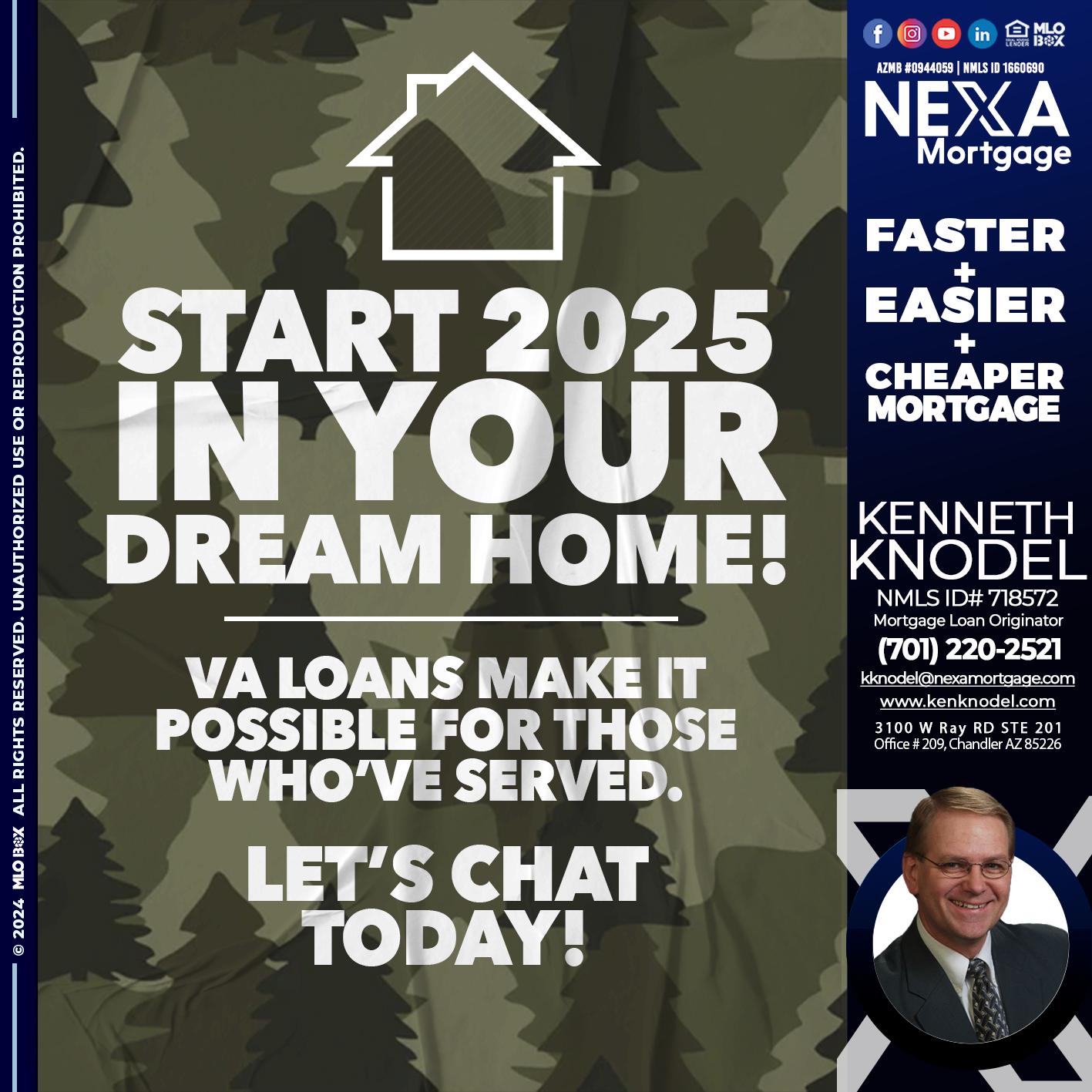 start 2025 VA LOANS - Kenneth Knodel -Mortgage Loan Originator