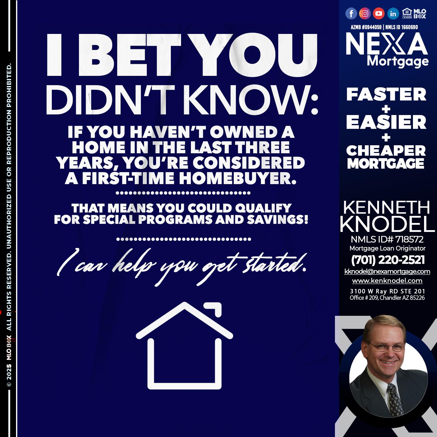 I BET YOU KNOW - Kenneth Knodel -Mortgage Loan Originator