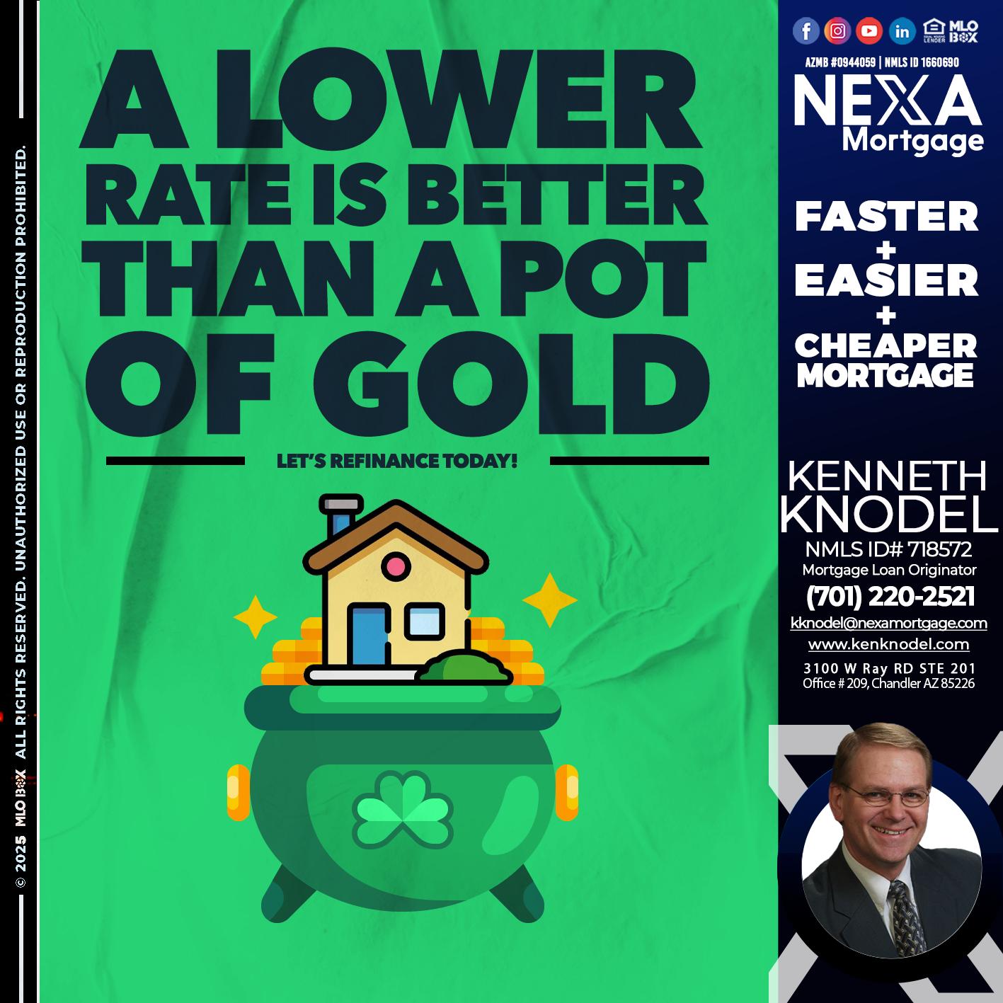 A LOWER RATE - Kenneth Knodel -Mortgage Loan Originator