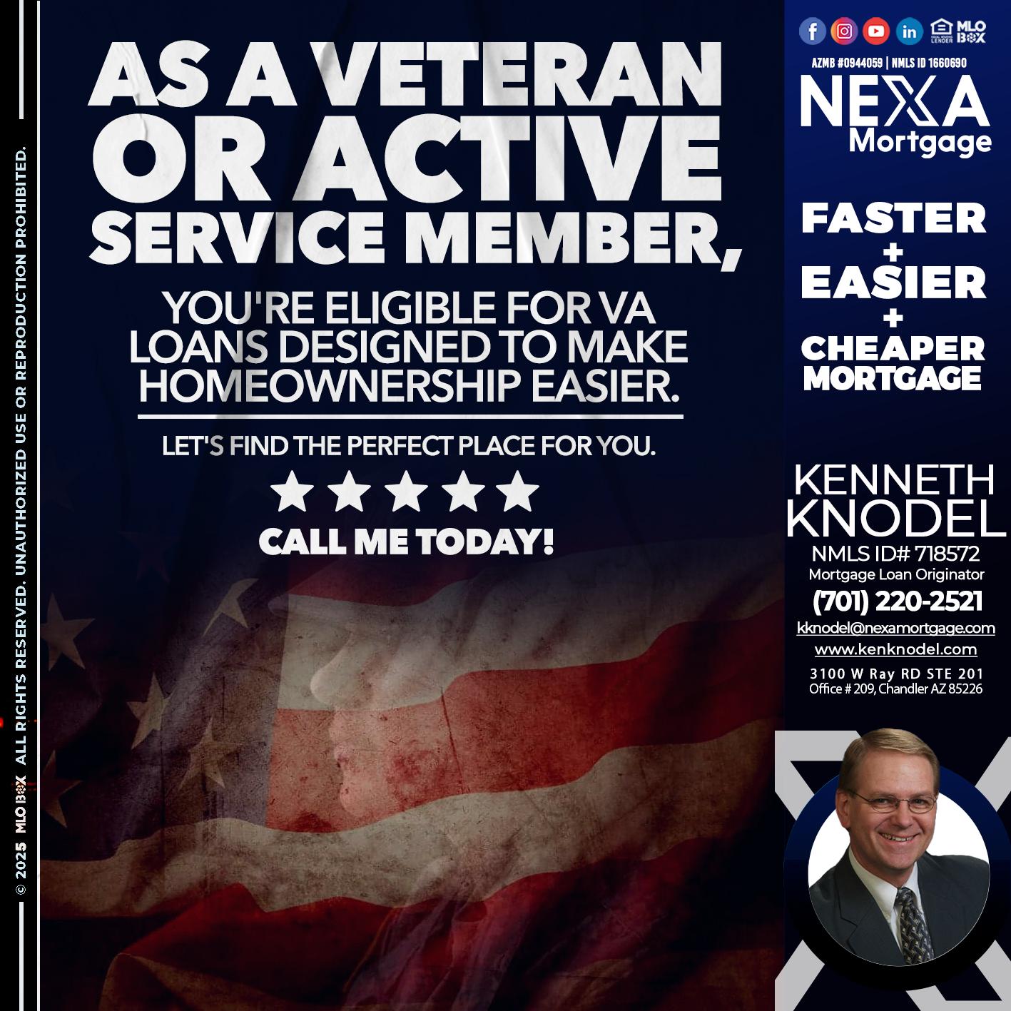 AS A VETERAN MEMBER - Kenneth Knodel -Mortgage Loan Originator