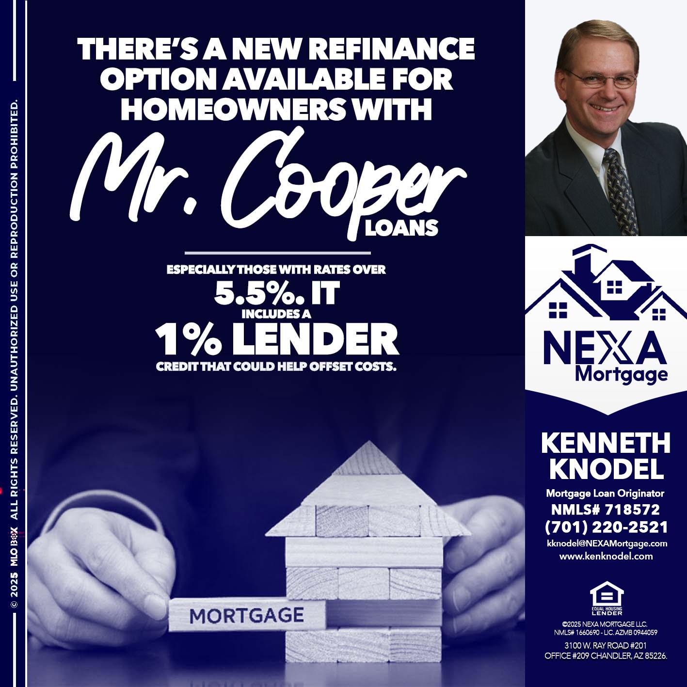 Mr. Cooper loans - Kenneth Knodel -Mortgage Loan Originator