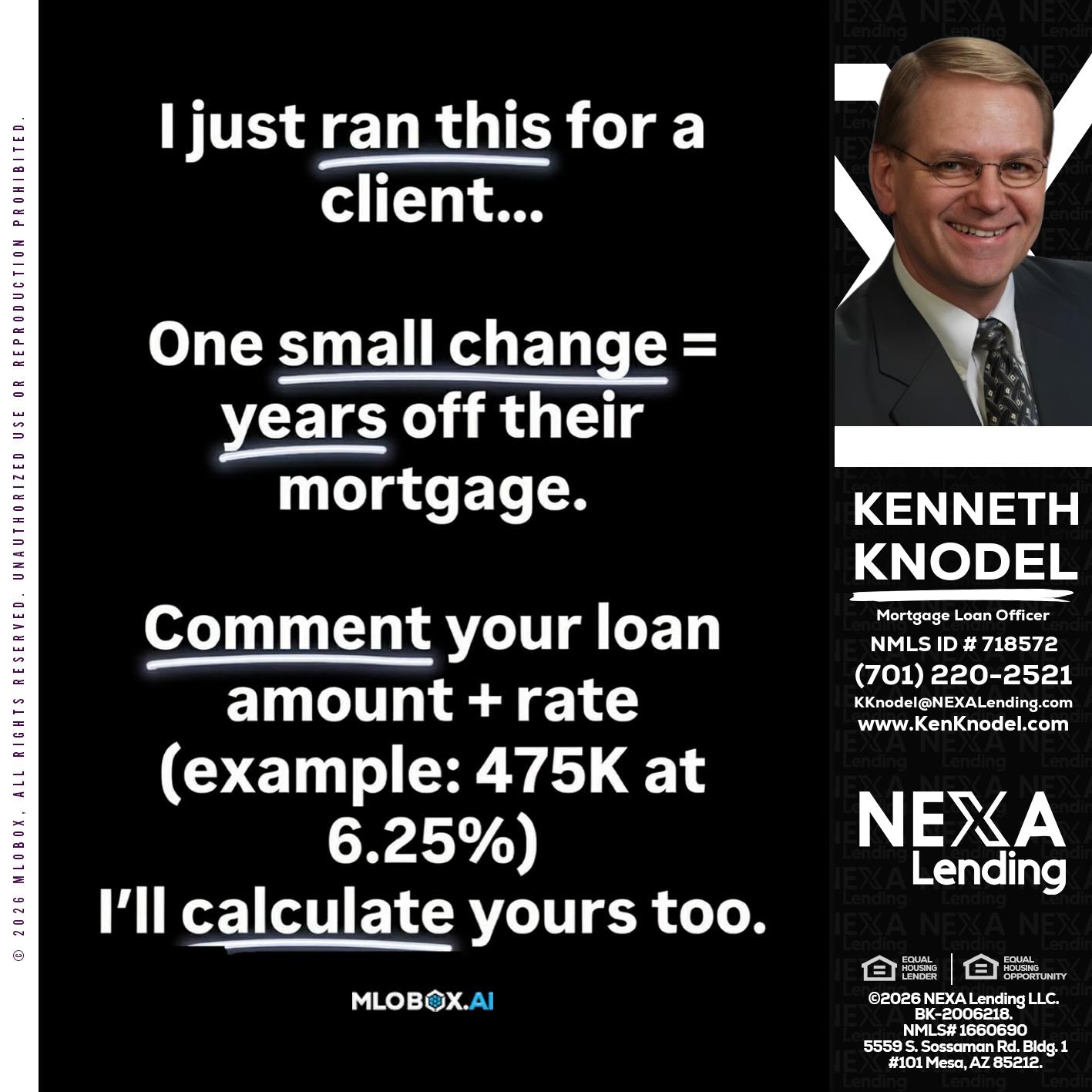 I JUST RAN - Kenneth Knodel -Mortgage Loan Officer