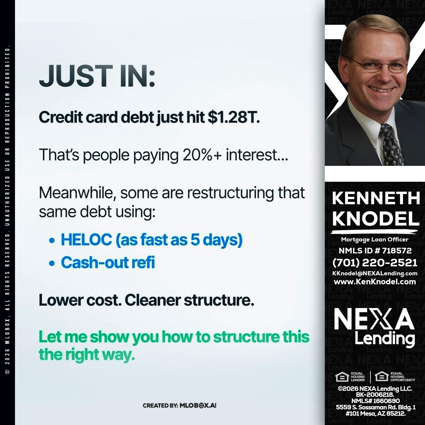 JUST IN - Kenneth Knodel -Mortgage Loan Officer