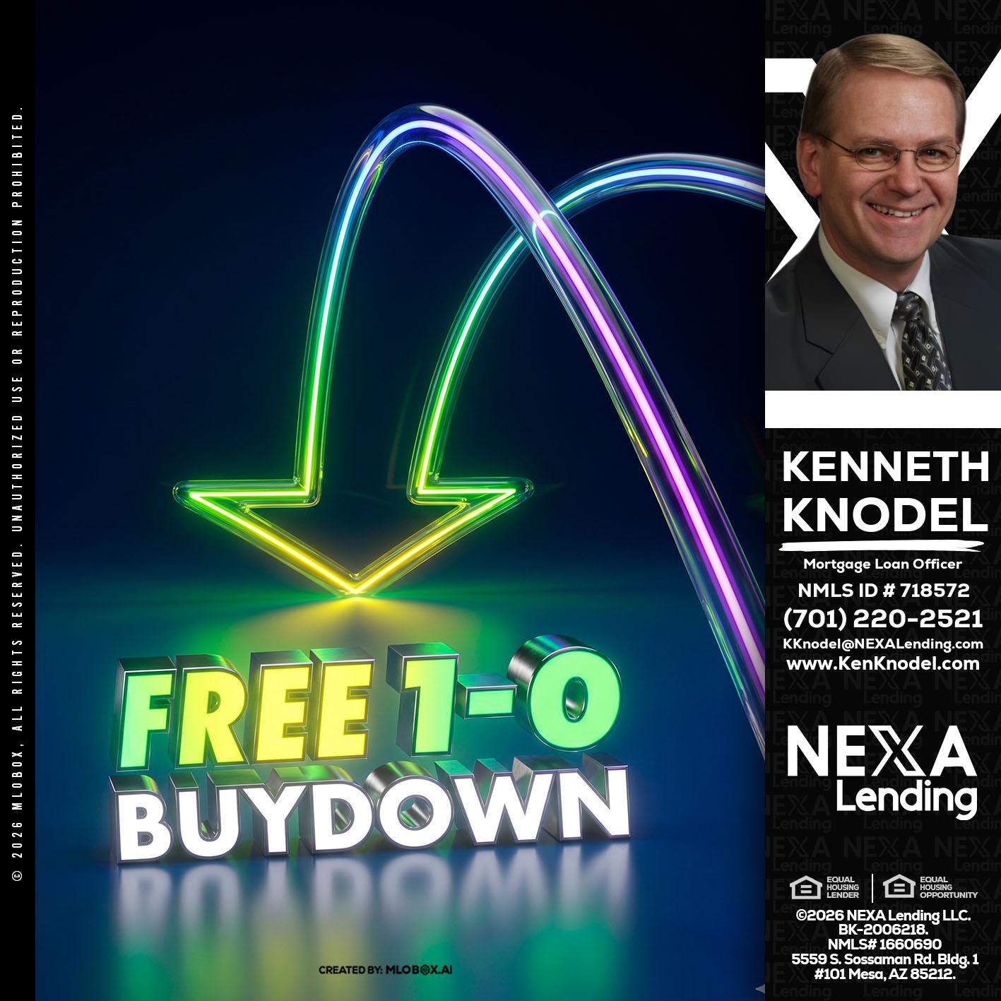 FREE 1-0 BUYDOWN - Kenneth Knodel -Mortgage Loan Officer