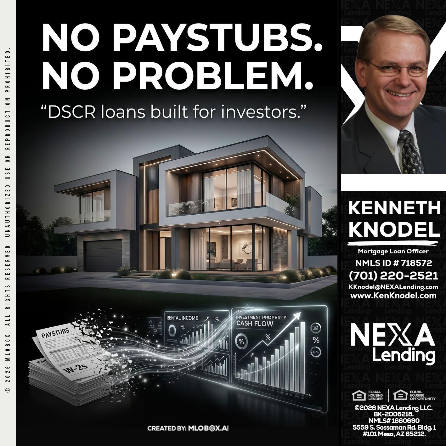 no paystub - Kenneth Knodel -Mortgage Loan Officer