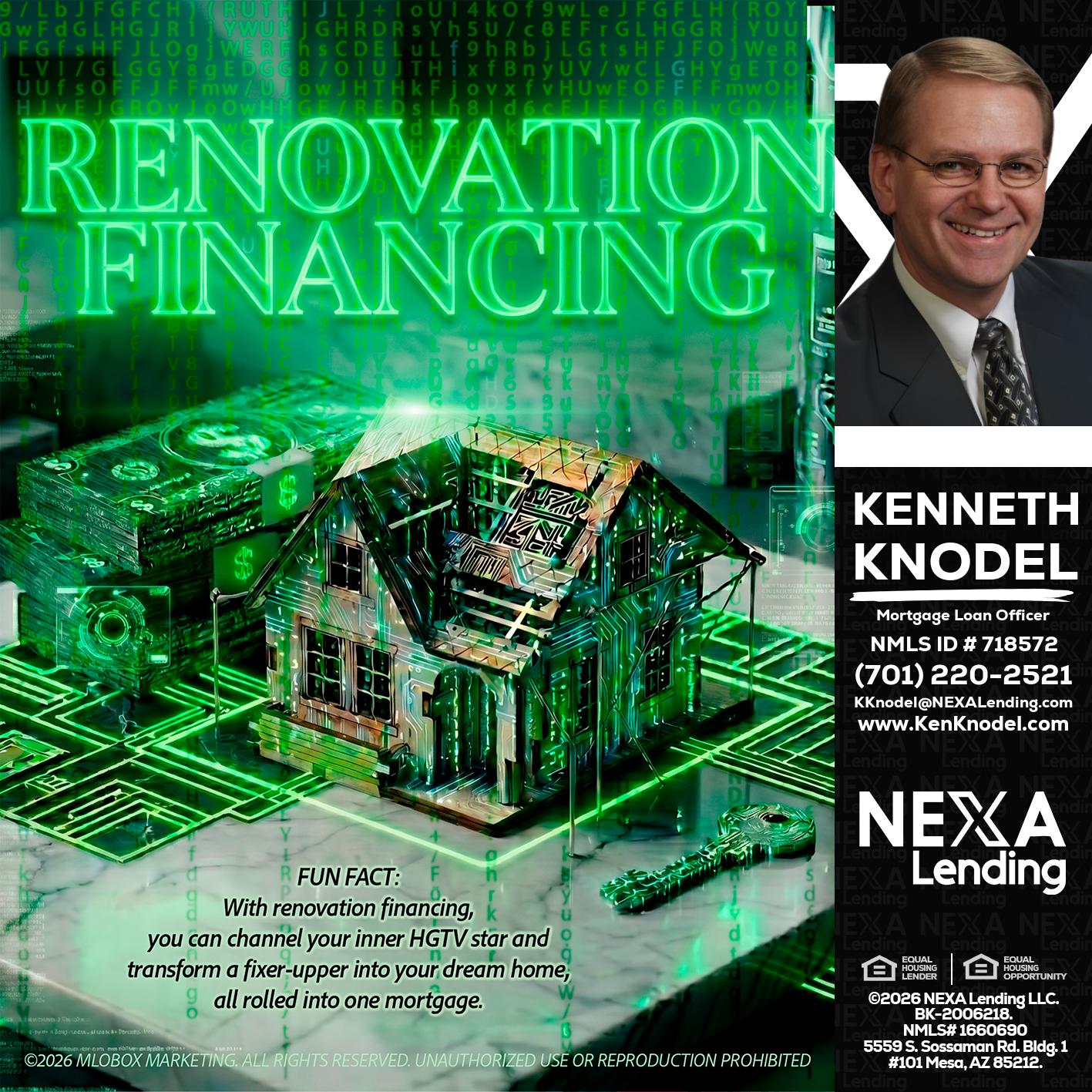 RENOVATION FINANCING - Kenneth Knodel -Mortgage Loan Officer
