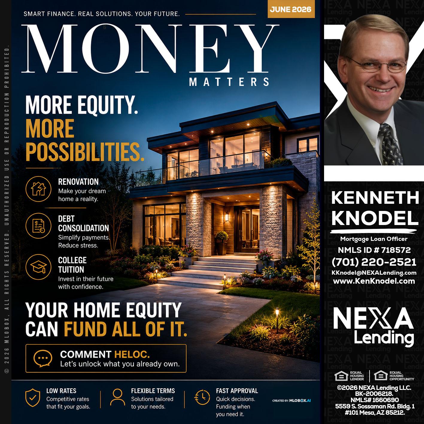 MONEY MATTERS - Kenneth Knodel -Mortgage Loan Officer