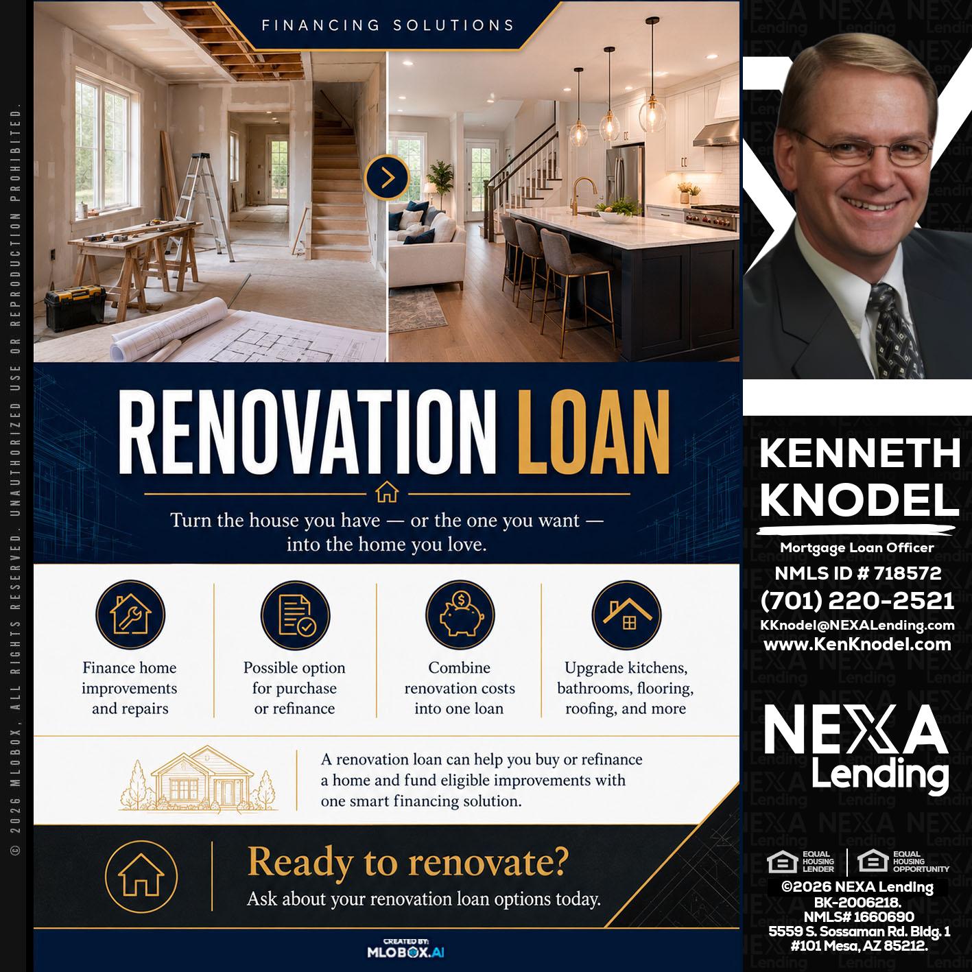 RENOVATION LOAN - Kenneth Knodel -Mortgage Loan Officer