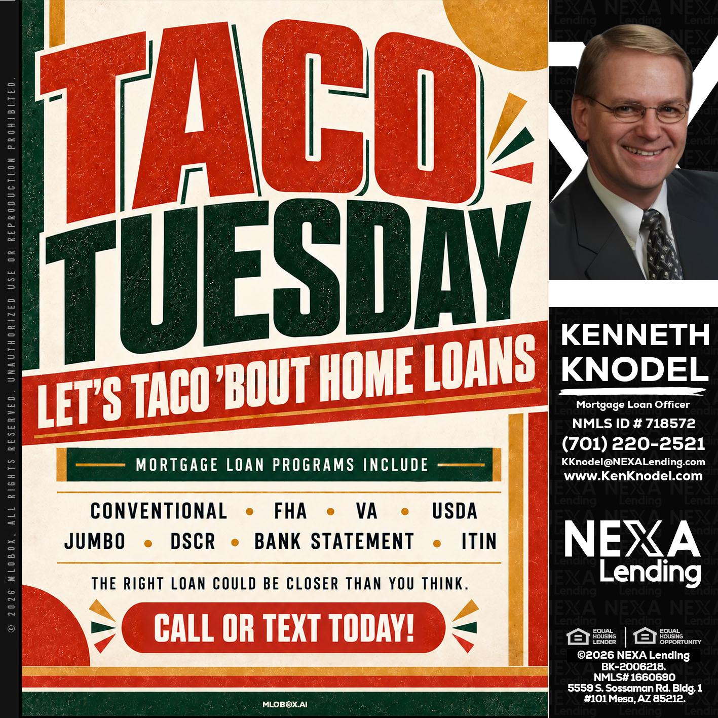 TACO TUESDAY - Kenneth Knodel -Mortgage Loan Officer