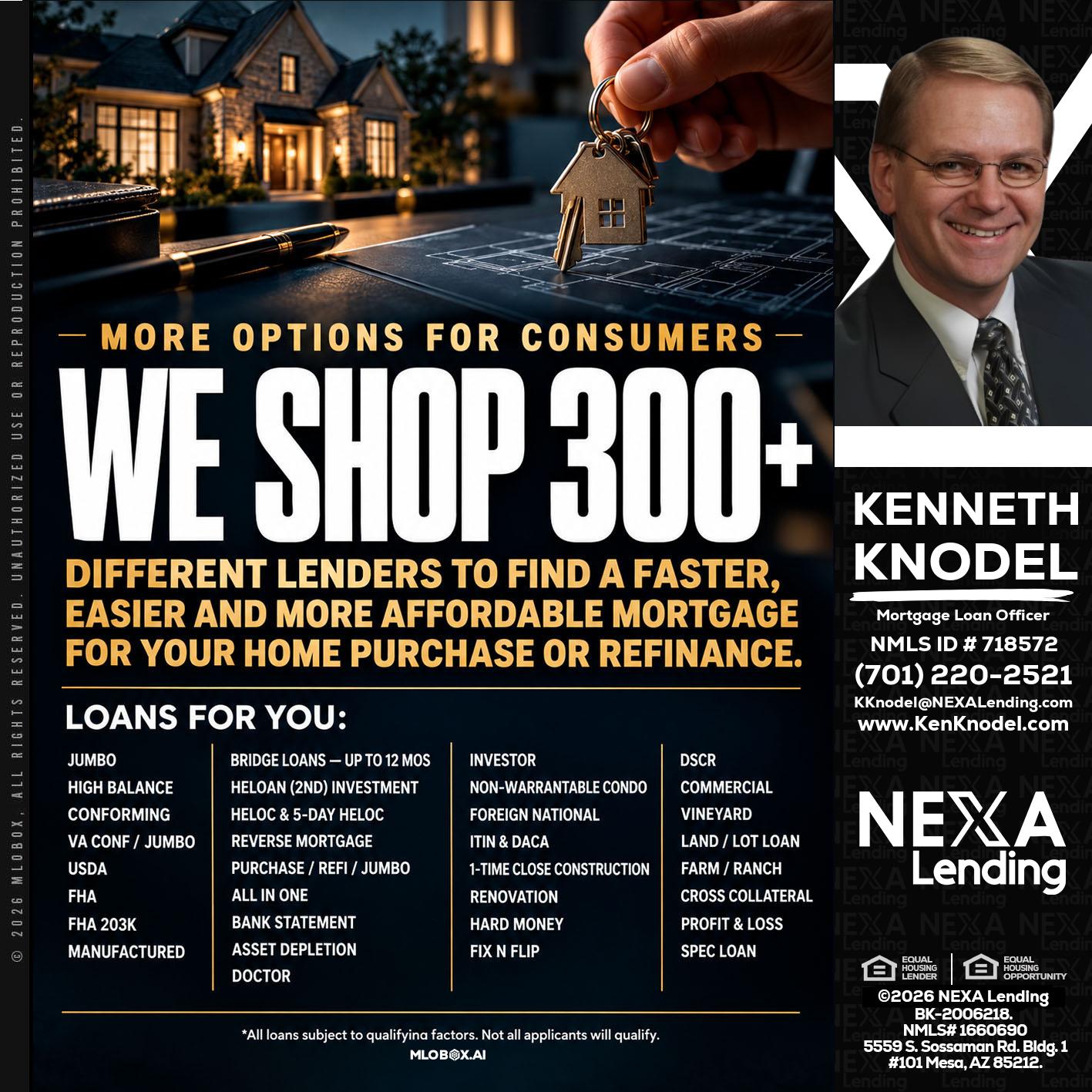 WE SHOP 300+ - Kenneth Knodel -Mortgage Loan Officer