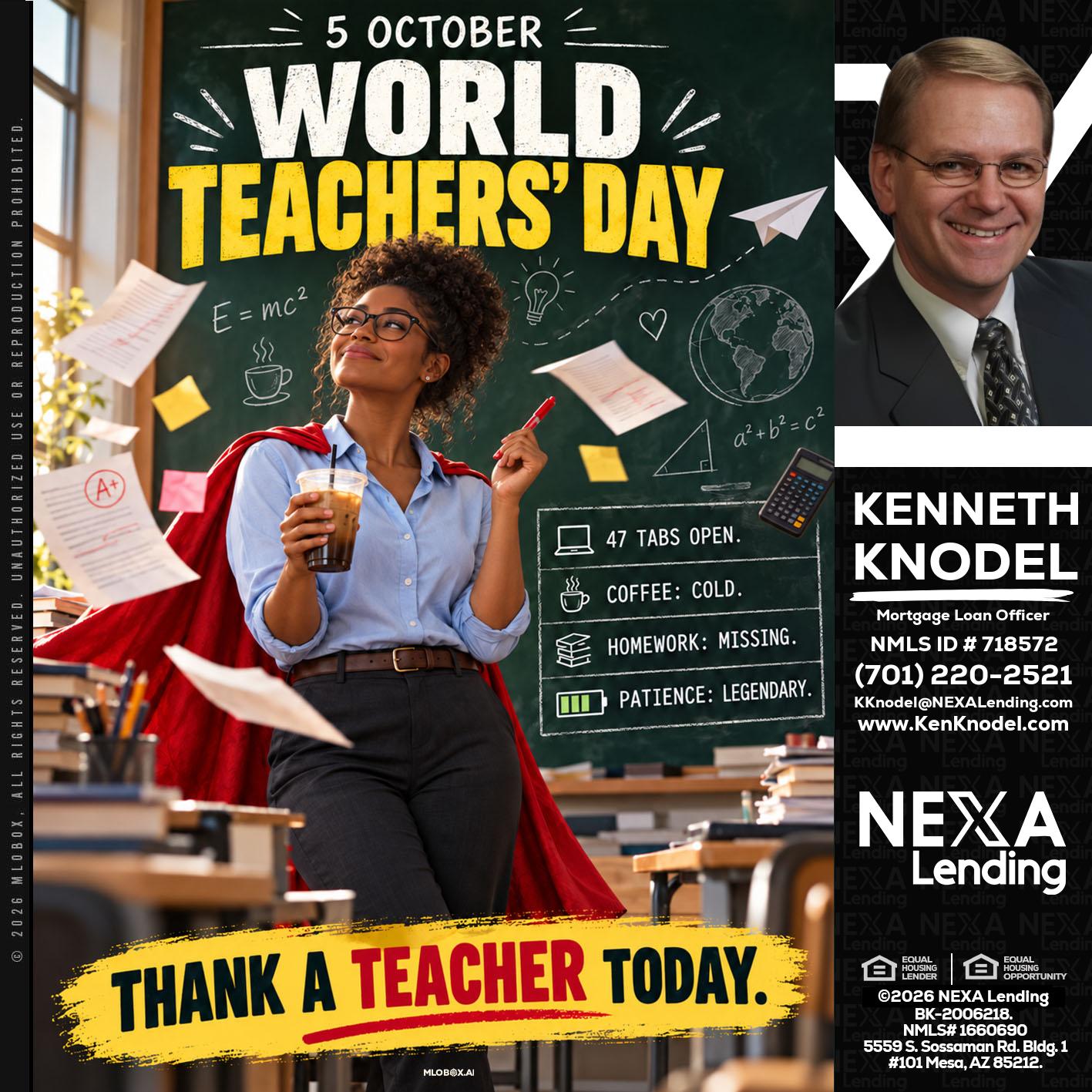 world teacher day - Kenneth Knodel -Mortgage Loan Officer